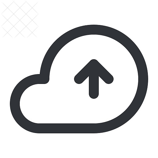 Weather, arrow, cloud, storage, up icon.