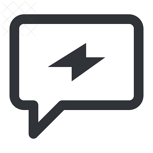Bubble, chat, communication, conversation, electric icon.