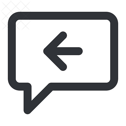 Arrow, bubble, chat, communication, conversation icon.
