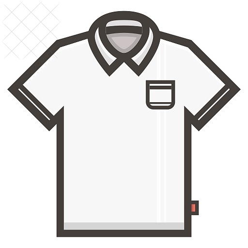 Clothing, polo, tee, tshirt, white icon.