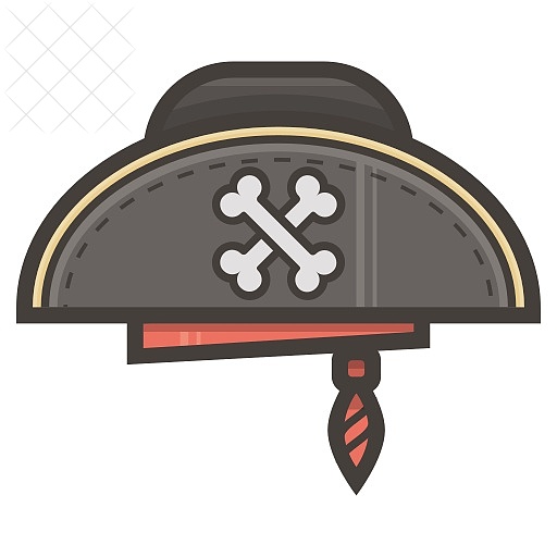 Hat, pirate icon.