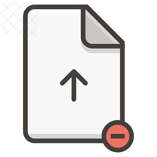 Document, file, arrow, remove, upload icon.