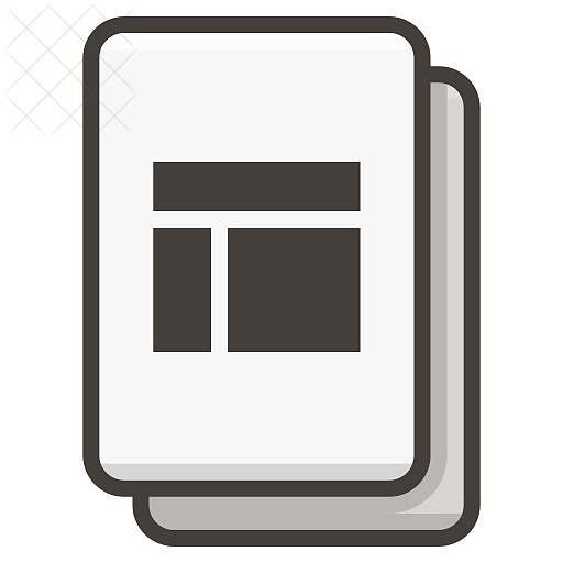 Document, file, columns, layout icon.