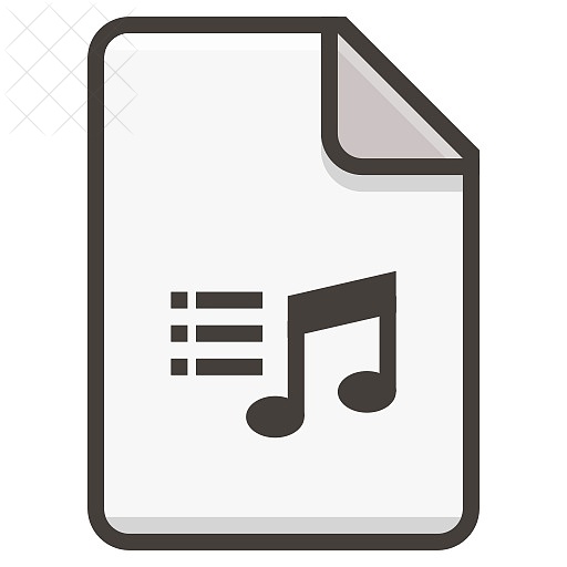 Document, audio, file, music icon.