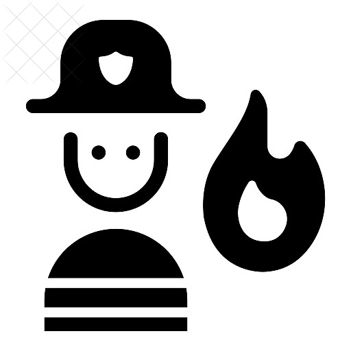Avatar, emergency, fire, firefighter, protection icon.