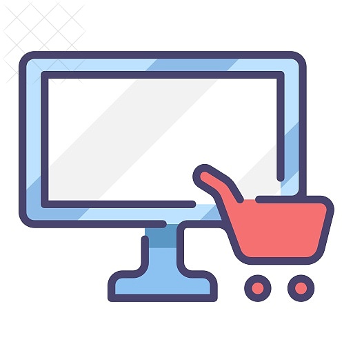 Buy, computer, online, purchase, shopping icon.