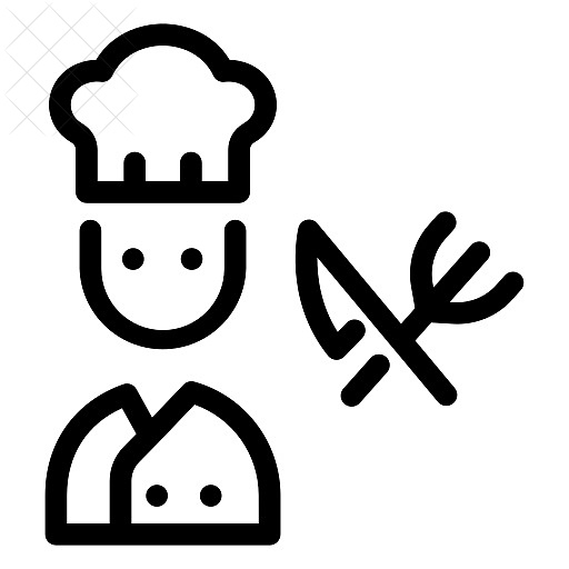 Avatar, chef, cooking, cuisine, fork icon.