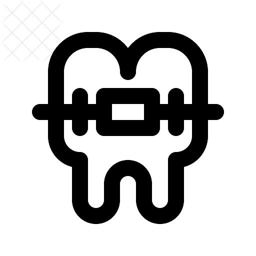 Braces, dentist icon.