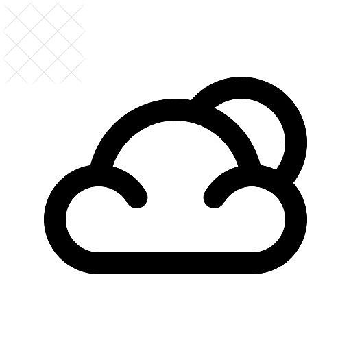 Cloudy, mostly, weather icon.