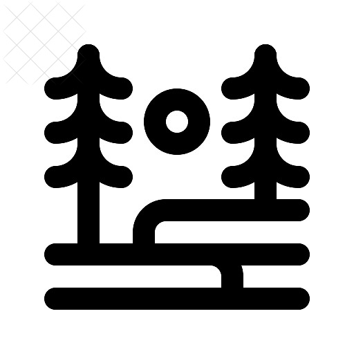 Pine, snowboarding icon.