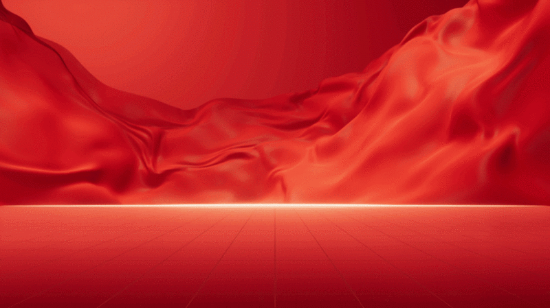 红色流动布料背景3D渲染图片下载