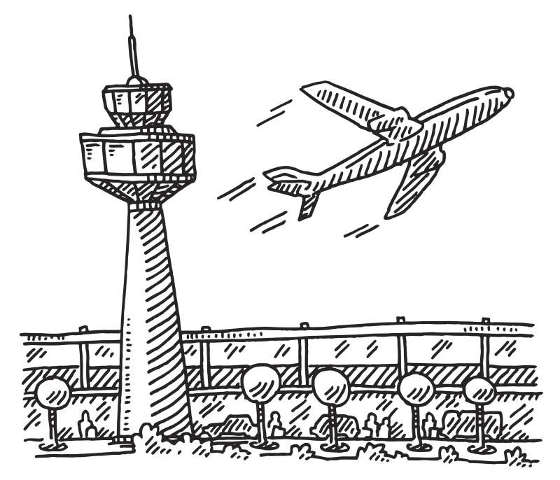 机场大楼飞机图图片