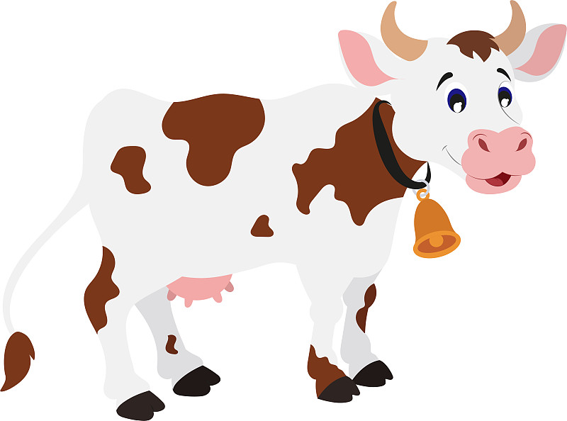 平面風格矢量插圖卡通奶牛。eps插畫圖片