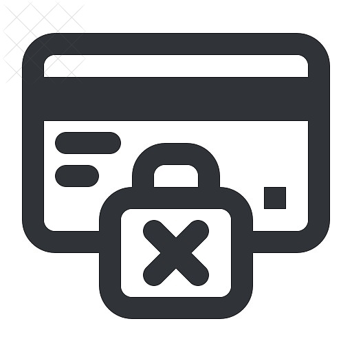 Ecommerce, card, lock, locked, payment icon.