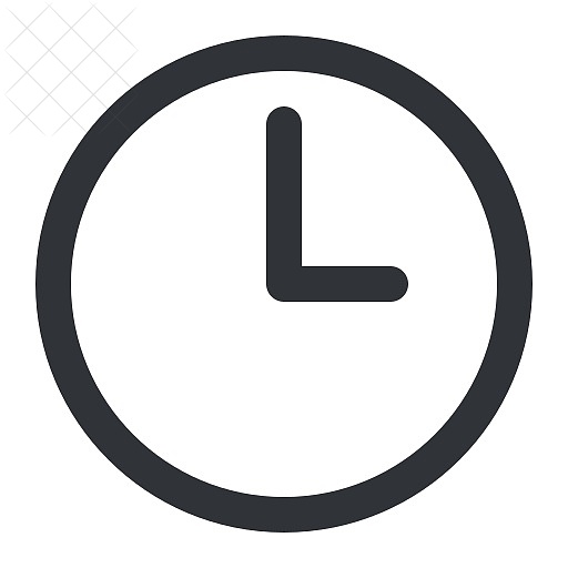 Clock, alarm, hour, time, watch icon.