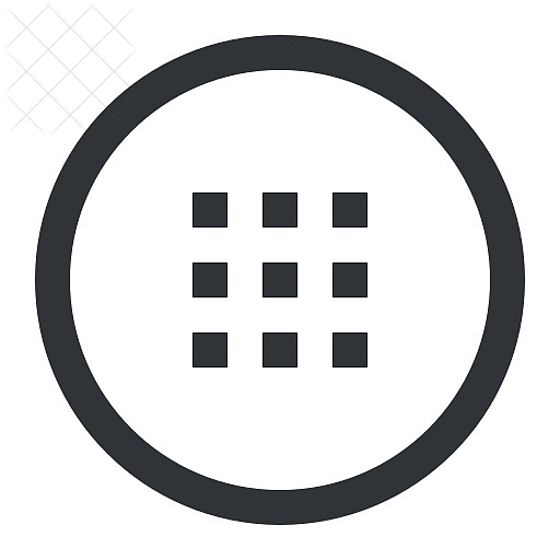 Circle, dots, pad, square icon.