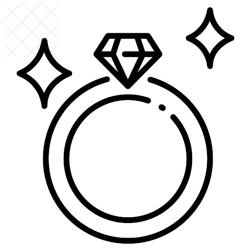 Diamond, engagement, gift, jewelry, marriage icon.