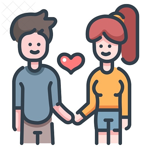 Couple, love, man, relationship, romantic icon.