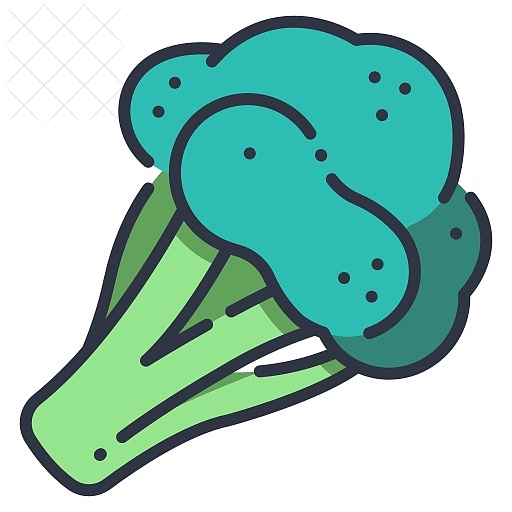 Broccoli, food, fresh, green, healthy icon.