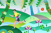 24节气与运动-夏-夏至-跑步图片素材
