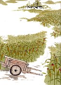 中国传统水墨插画二十四节气之立秋图片素材