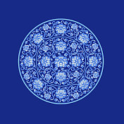 蓝色圆形花纹图片素材