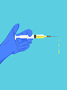 注射新冠疫苗的手部特写图片素材