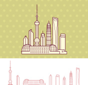 上海，中国城市天际线图片素材