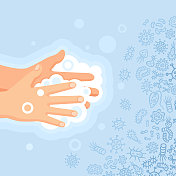 勤洗手，避免感染病毒、细菌。图片素材