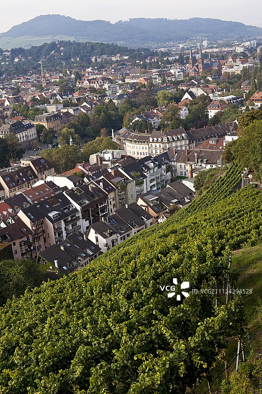 城市景观从Schlossberg，弗莱堡，德国图片素材