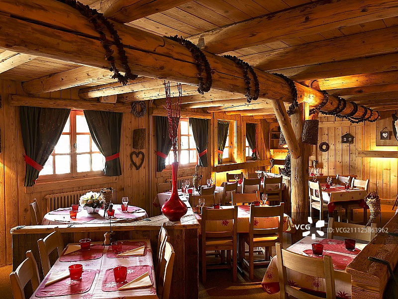 餐厅在Megève图片素材