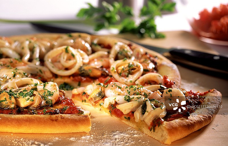 海鲜披萨(意大利)图片素材
