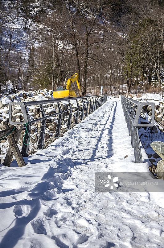 桥梁,雪景,雪图片素材