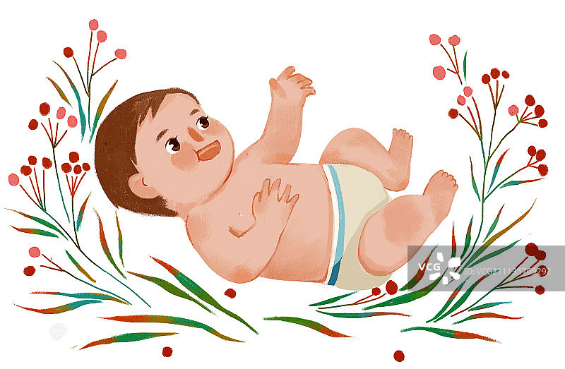 婴儿宝宝插画图片素材