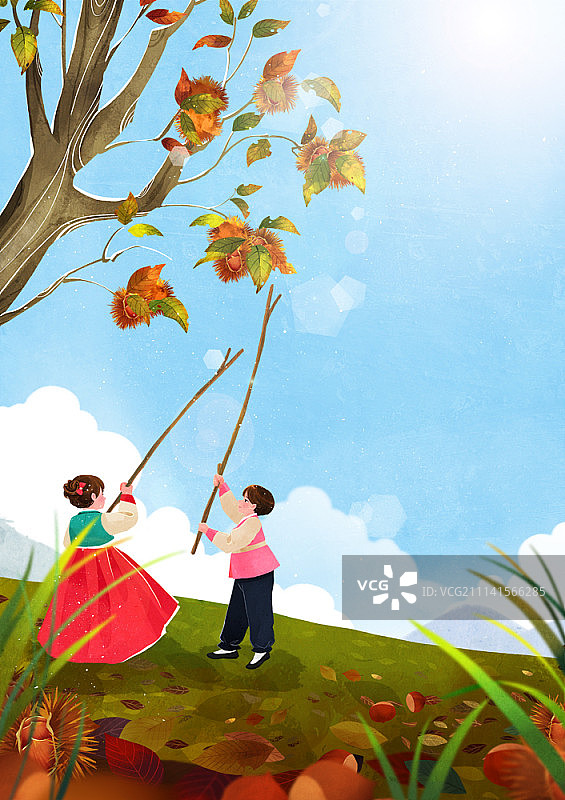传统韩国节日插画图片素材