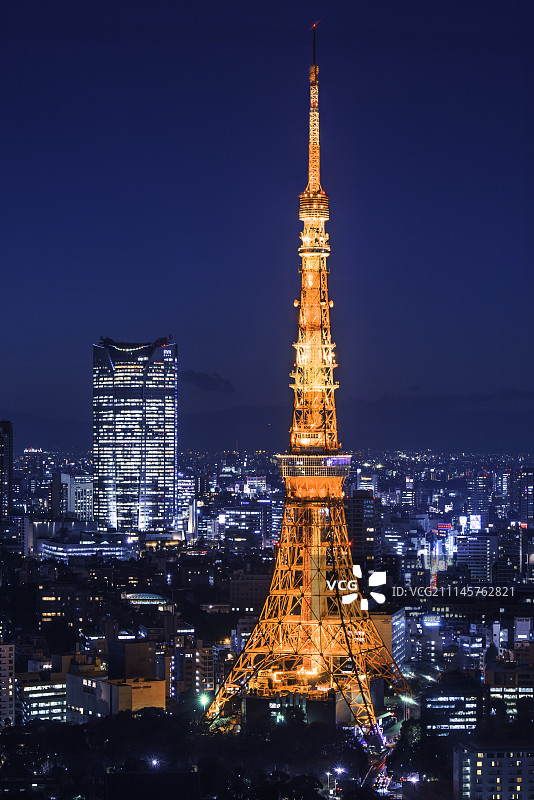 日本东京塔夜景图片素材