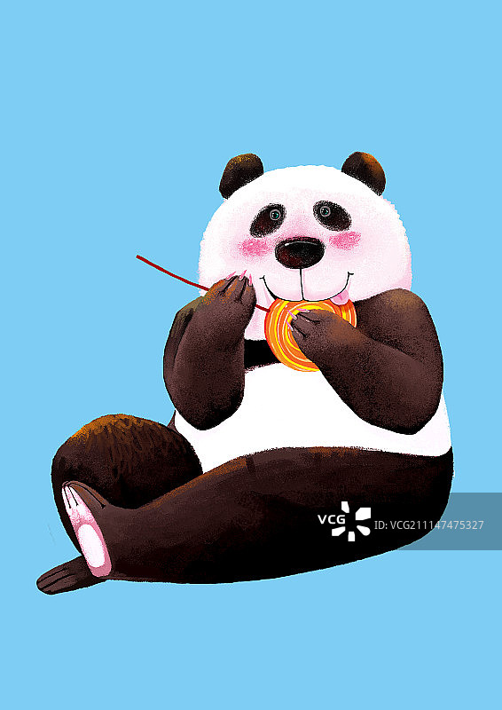 背景分离动物系列组图共3000多幅-吃棒棒糖的熊猫图片素材