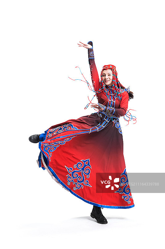 穿着蒙古族服饰的女人图片素材