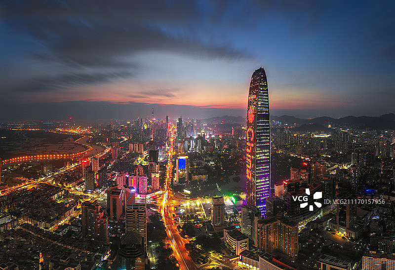 深圳航拍夜景图片素材