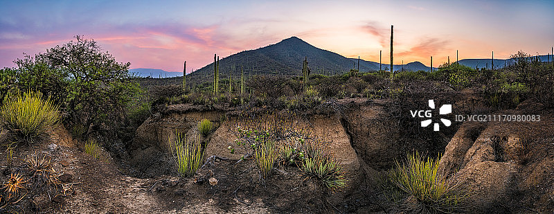 沙漠日落时图片素材