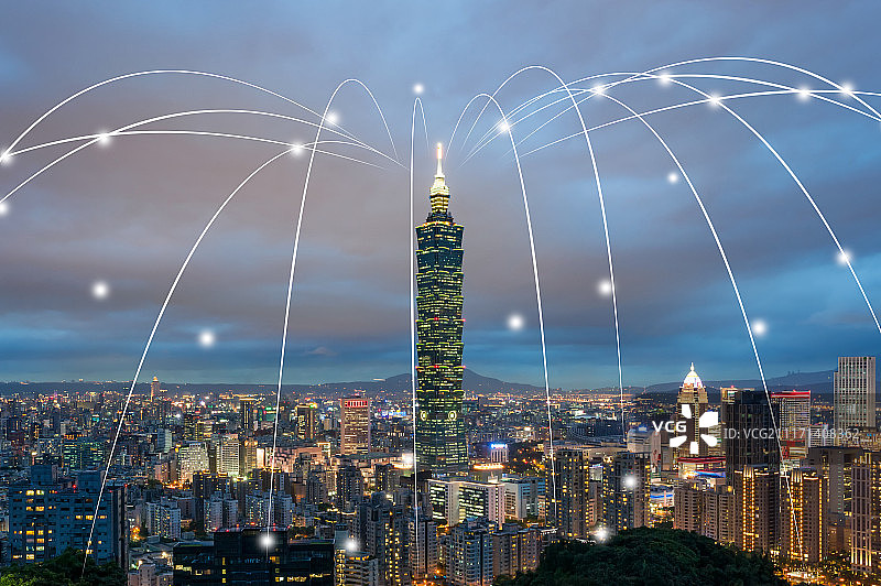 台湾城市风光大数据概念图片素材