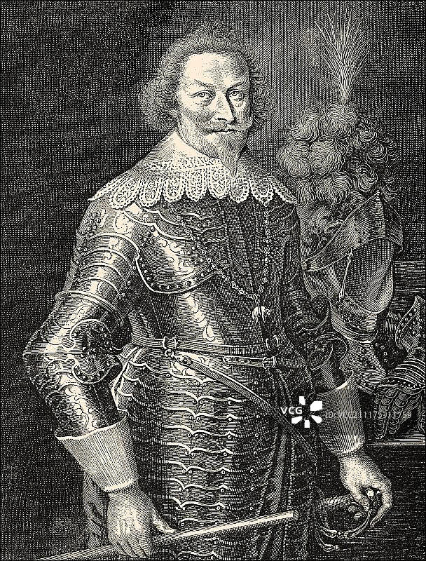 奥托·海因里希·富格，奥特·海因里希或奥特恩里奇，1592-1644，科奇伯格伯爵，三十年战争中选民军事领袖，历史例证图片素材
