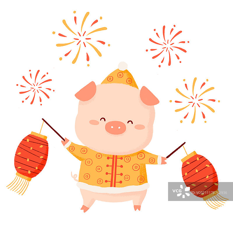 猪年春节贺岁插画图片素材