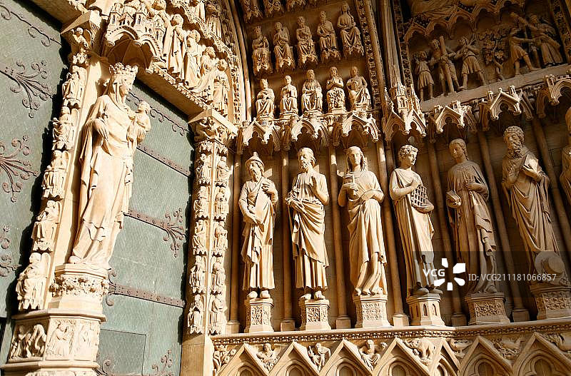 梅斯大教堂华丽的正面，洛林，法国，欧洲图片素材