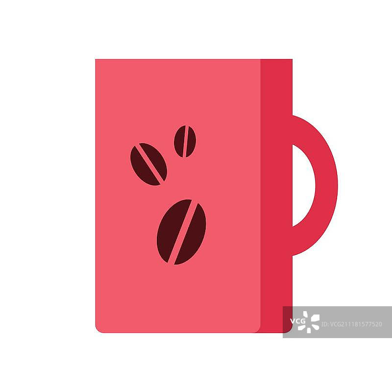 红咖啡杯隔离。热的饮料. .红色咖啡杯孤立在白色上。热腾腾的咖啡饮料。图标象征活力饮料。茶，可可，意式浓缩咖啡，美式咖啡。在办公室工作中暂停一下。清凉饮料。向量图片素材