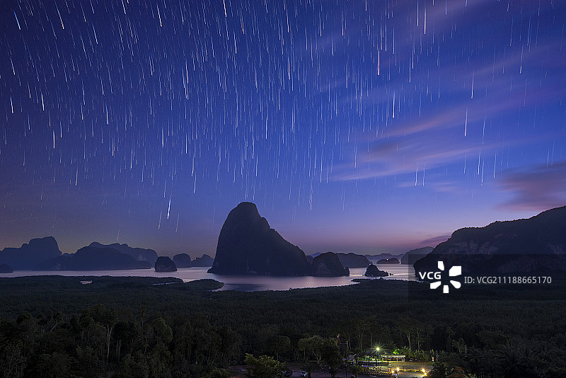 泰国攀雅湾的星夜图片素材