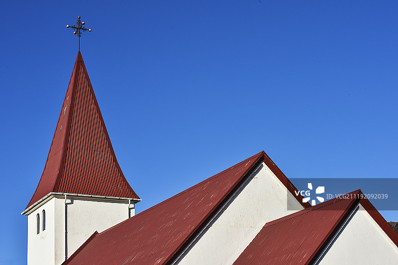 北欧教堂 冰岛维克镇图片素材