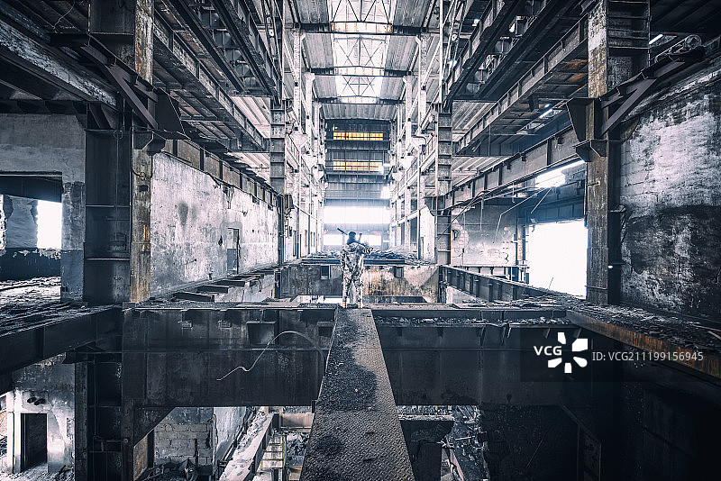 战场废墟工业废墟破旧科幻场景图片素材