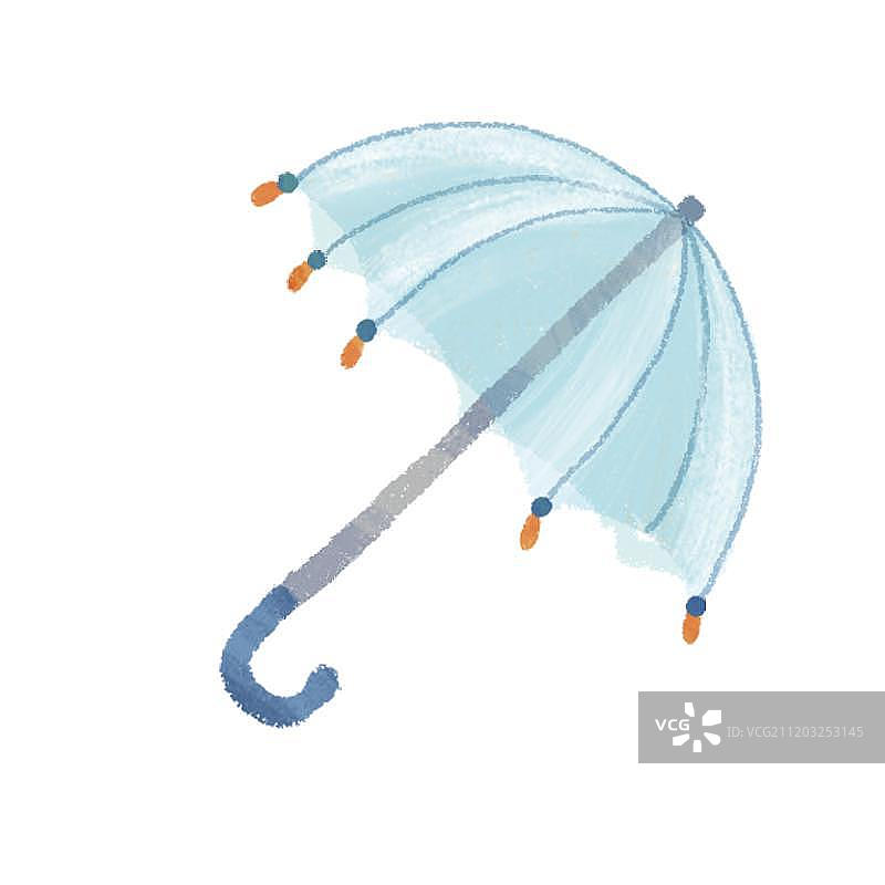 透明蓝色雨伞图片素材