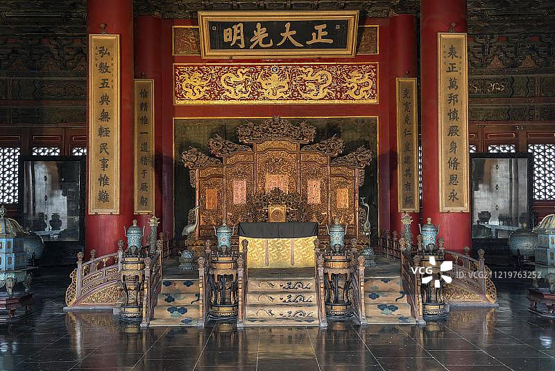 北京，中国，亚洲，紫禁城，天净宫宝座图片素材